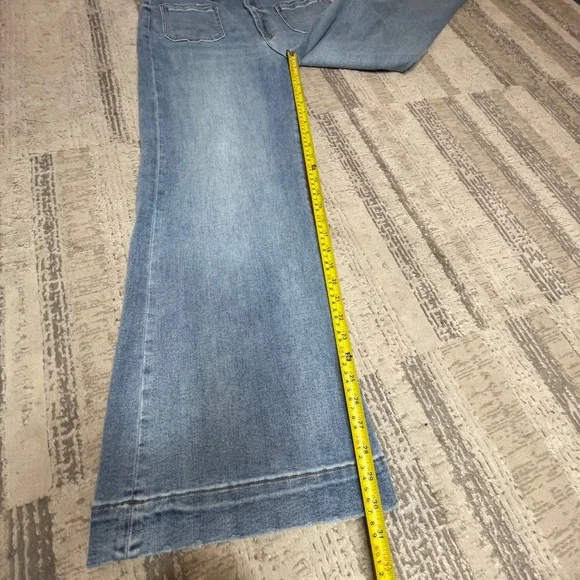 Dear John Womens Wide Leg High Rise Patch Pocket Jeans Blue Size 32 DPM-55-A152 - Picture 6 of 12